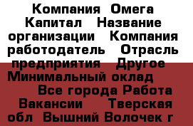 Компания «Омега Капитал › Название организации ­ Компания-работодатель › Отрасль предприятия ­ Другое › Минимальный оклад ­ 40 000 - Все города Работа » Вакансии   . Тверская обл.,Вышний Волочек г.